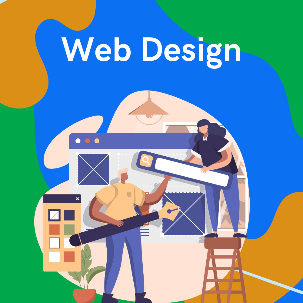 Web design image that shows how a website is being built